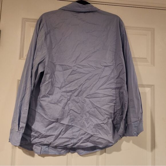 Susan Graver blue button up shirt Size 18W - Picture 4 of 4